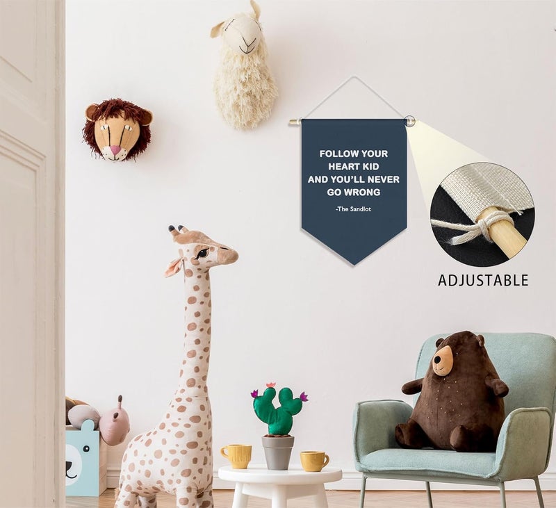DSHFG Vinatge Sports Baseball Nursery Classroom Kids Boys Playroom Decor, Inspirational Motivational Baseball Wall Decor Pennant for Baby Boy Girl Toddler Room Bedroom, Navy Blue Wall Decor, 15x11in - Image 5